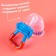 Nibbler “I love mom and dad”, with silicone mesh, turquoise/white color