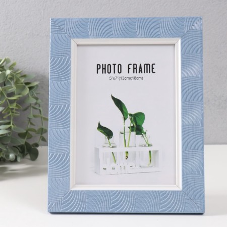 Photo frame plastic 13x18 cm "arc" blue 23.5x18.5 cm-1
