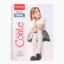 Колготки детские "Гусиная лапка" CE CHANEL, цвет белый (bianco), рост 146-152 см