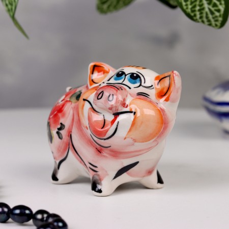 Souvenir "Pig Smile", Color, Gzhel-1