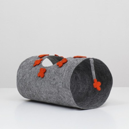 Tunnel for cats with a toy, 45 x 25 cm from felt