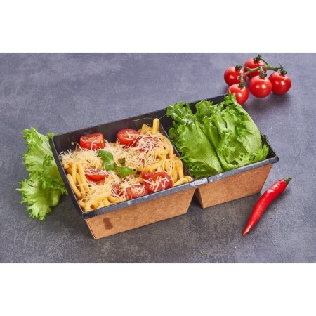 Building salad bowl, black, 20 x 12 x 5.5 cm, 0.8 liters-1