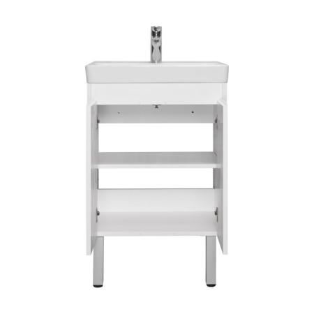 Tumbling under the Aquaton sink Scandil Doors, 55 cm, white gloss color, white matte-5