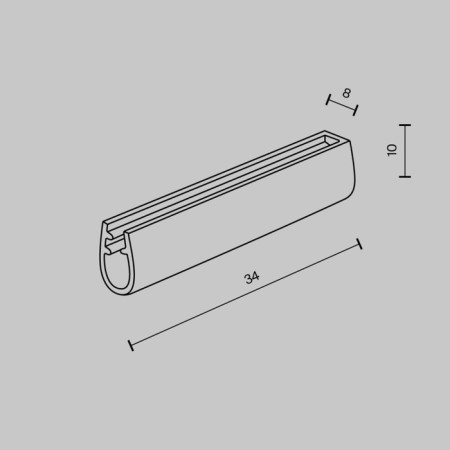 Components for textile suspension system Technical Tra130Bec-B, 3.4x0.8x1 cm, black color-3