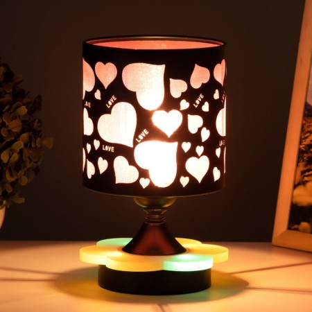 Aroma lace with backlight "Heart" G9 40W +RGB black 12x12x22.5 cm Risalux-4