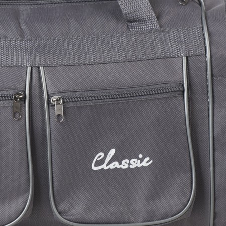 Sports bag, lightning department, 4 outer pockets, long belt, gray color-3