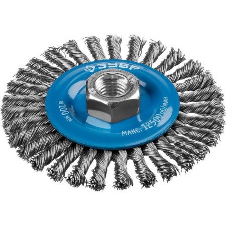 Discus brush "Bison" 35192-100_z02, for Ushm, steel 0.5 mm, wicker bunches, M14x100 mm