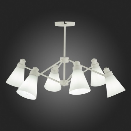 Ceiling EVOLUCE lamp. Sle103502-06. Biane. 6x40 watts, E14, 74x74x42 cm, white color-2