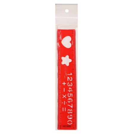 The ruler is flexible, plastic 20 cm, with stencils, mix-16
