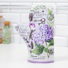 Варежка-прихватка "Лучшая бабушка" 20х28см,саржа, 100% х/л, ватин 250г/м2
