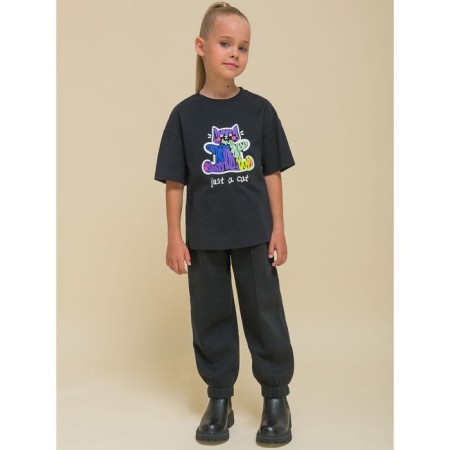 Pants for girls, height 104 cm, black color-6