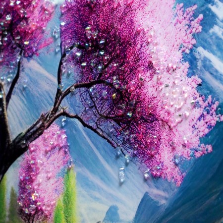 Acrylic painting "Sakura Summer Morning" 60x39.5 cm-3