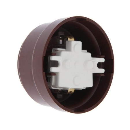 BYLLECTRICA socket Retro RA16-0202, 16A, one, external, with salary, without cover, IP20, brown.-1