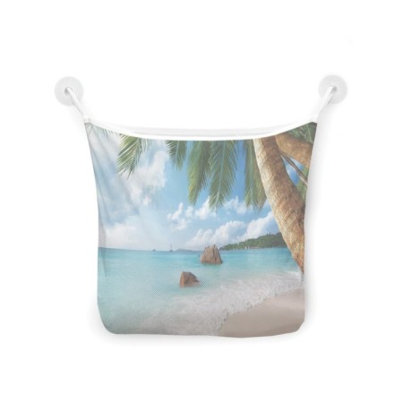 Organizer in a bathtub on suction cups “on distant shores”, for storing toys and trifles, size 33x39 cm-2