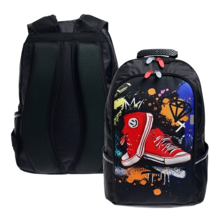 School backpack, 37 x 26 x 13 cm, ergonomic back, calligrata with "sneakers"-5