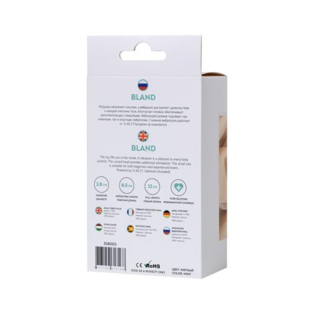 Anal vibrovalok BLAND, silicone, mint color, size 12 cm, d = 2.8 cm-5