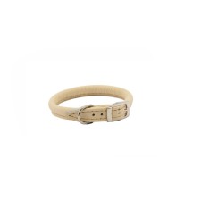 Round leather collar, D 5 mm, Osh 22-26 cm, beige
