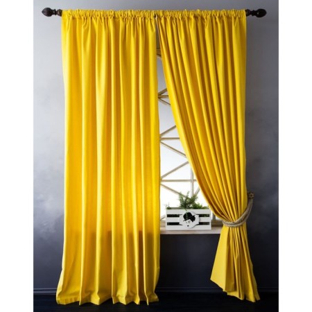 Curtains "Billy" with grabbing, 170 x 270 cm - 2 pcs, yellow