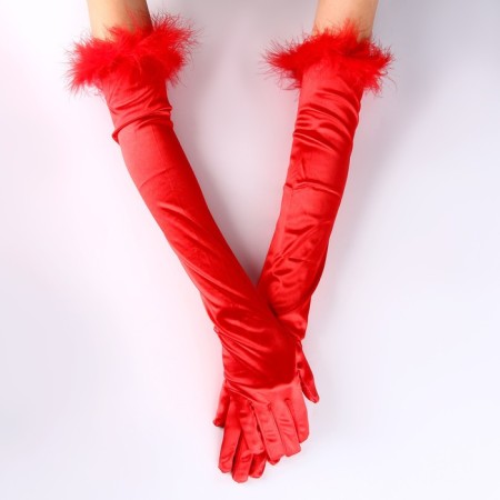 Carnival accessories with feathers, red color-1