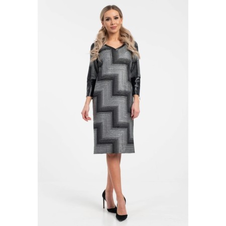 Women's dress, size 42, black color, silver-1
