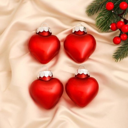 Jewelry "Gloria of the Heart" (set 4 pcs) 5.5x5.5 cm red