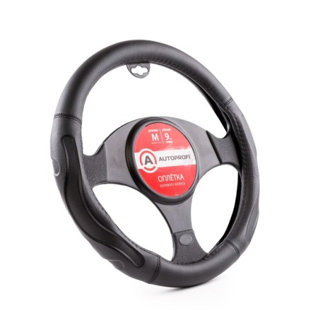 AutoProfi steering wheel, eco-leather steering, 9 cm girth, bang, size m, 37-39 cm