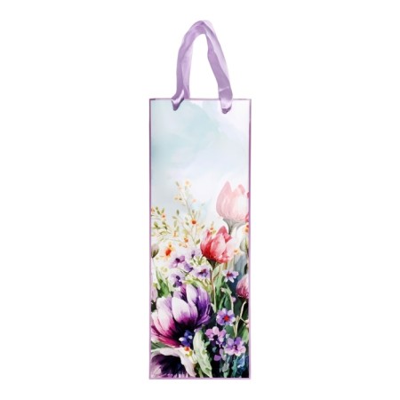 Packet laminated for a bottle "Watercolor flowers", 13 x 36 x 10 cm-3