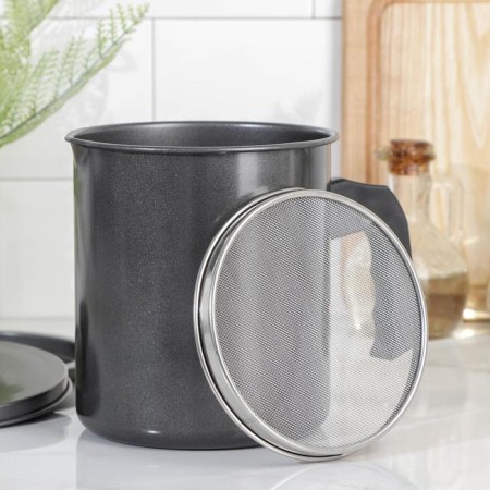 Container for separating oil and broth, with a sieve, 19 × 16 × 17.5 cm, anti -stick coating-2