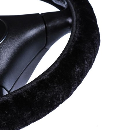 Torso steering wheel, fur, multi -size, black-2