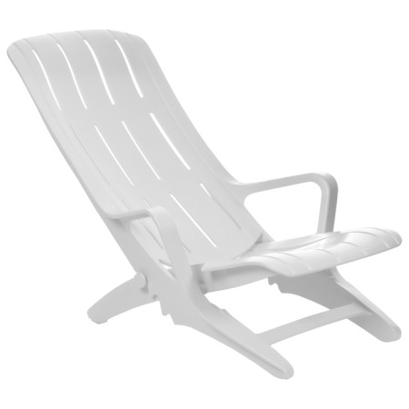 Plastic deck chair, 94 x 65 x 80 cm, white-2