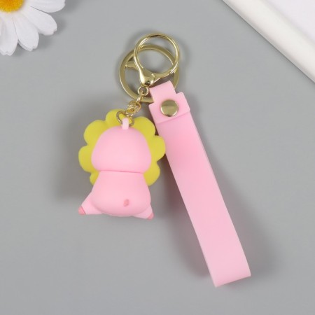 Trick rubber with carbine, a strap "Pig in a flower" Flower spins 3.5x4.2x5.5 cm-3