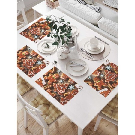 Set of napkins for setting the table "Festive gingerbread", rectangular, size 32x46 cm, 4 pcs