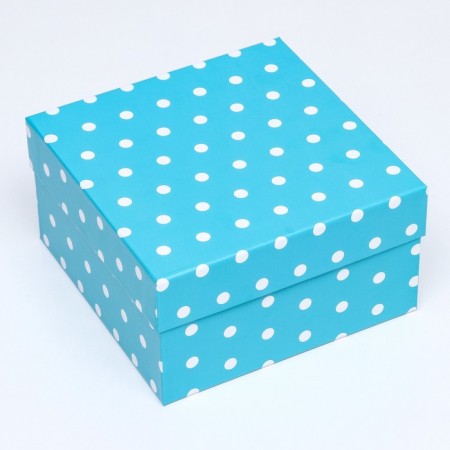 Gift box lid is, 19 x 19 x 10.5 cm. "Funny peas", Blue, White-2