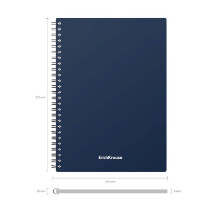 Notebook A5, 60 sheets in a cage on a crest, Erichkrause Classic, plastic cover, Offset block, mix-1