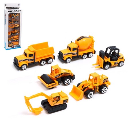 Set of metal machines "Construction equipment", 6 pcs.