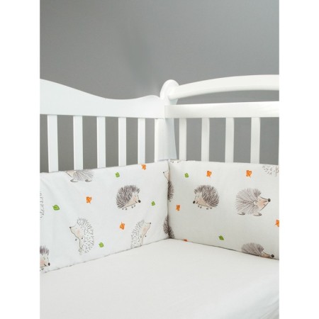 The side in the crib on the zipper "Baby Hedgehog", 4 objects, white/gray color-4