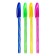 A set of ballpoint pens, 0.5 mm, 4 pieces "Spiral", blue rod, fluorescent case, mix