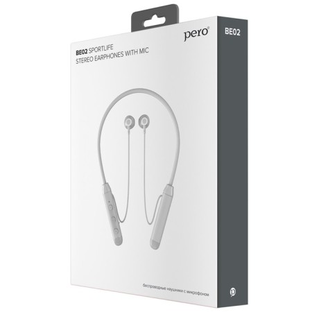 Headphones Pero Be02 Sportlife, wireless, BT 5.1, microphone, 150 mAh, up to 14 hours, gray-4