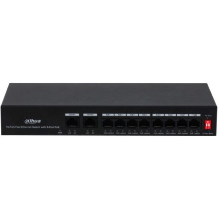 Dahua DH-PFS3010-8et-65 switch, uncontrollable, 10x10/100base-TX