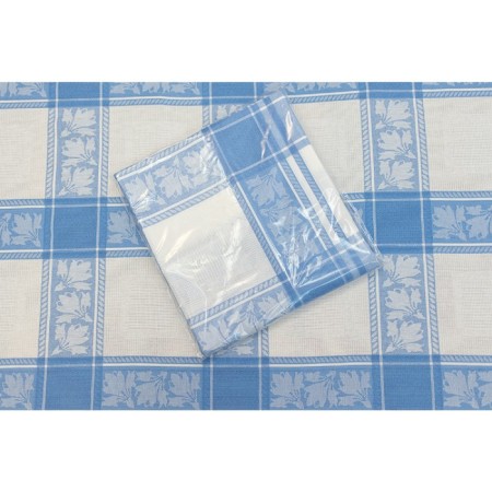 Tablecloth, size 160 x 180 cm, blue color, jacquard-1