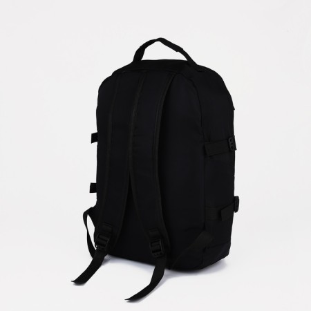 Young backpack from textiles on lightning, 3 pockets, black color-3