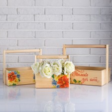 A set of pots of wooden gift hood 