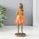 Souvenir Polystone "Baby in an orange dress with a cat" Bronze 7.5x6x16 cm