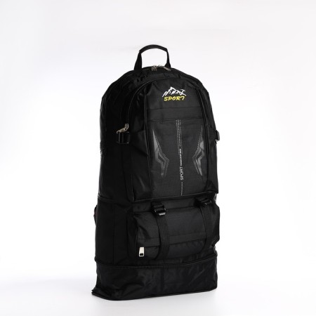 A backpack on a zipper with an increase, 65l, 4 outer pockets, black color-3