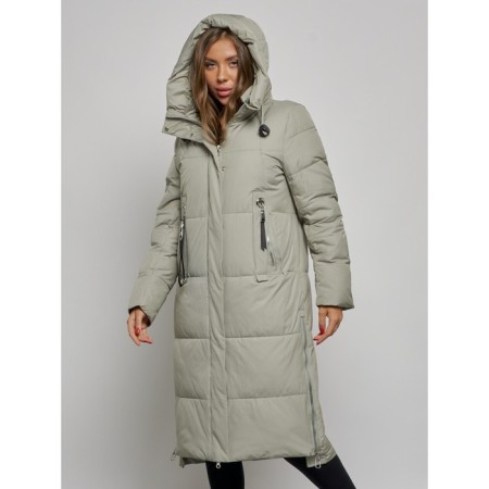 Coat insulated winter female, size 42, green color-5