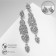 Hanging earrings with rhinestones "openwork" delight, white color in silver, 9 cm