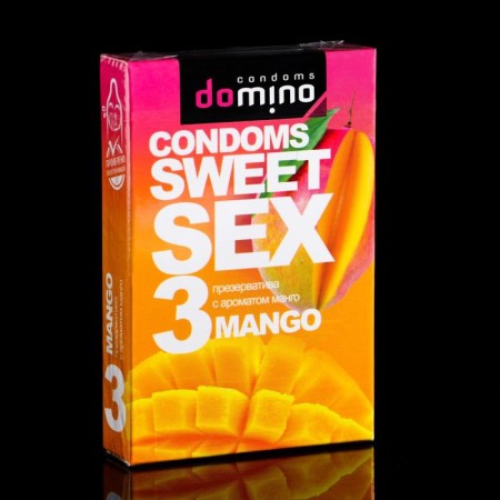 Domino Sweet Sex Mango condoms, 3 pcs.