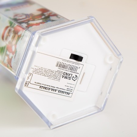 Night -year -old "New Year" LED from 3xlr41 batteries is transparent 6x6x15 cm Risalux-2
