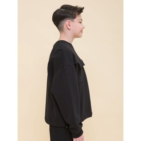 Sweatshirt for boys, height 140 cm, black color-2