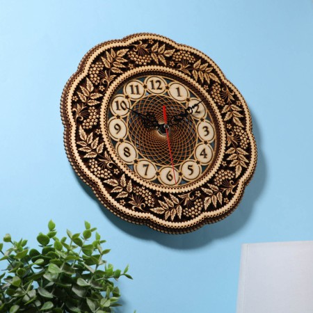 Carved watch "Rowal", D - 25 cm, plywood-1